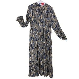 A New Day Boho Prairiecore Maxi Dress w/Layered tiers, Floral Artsy Print SZ S